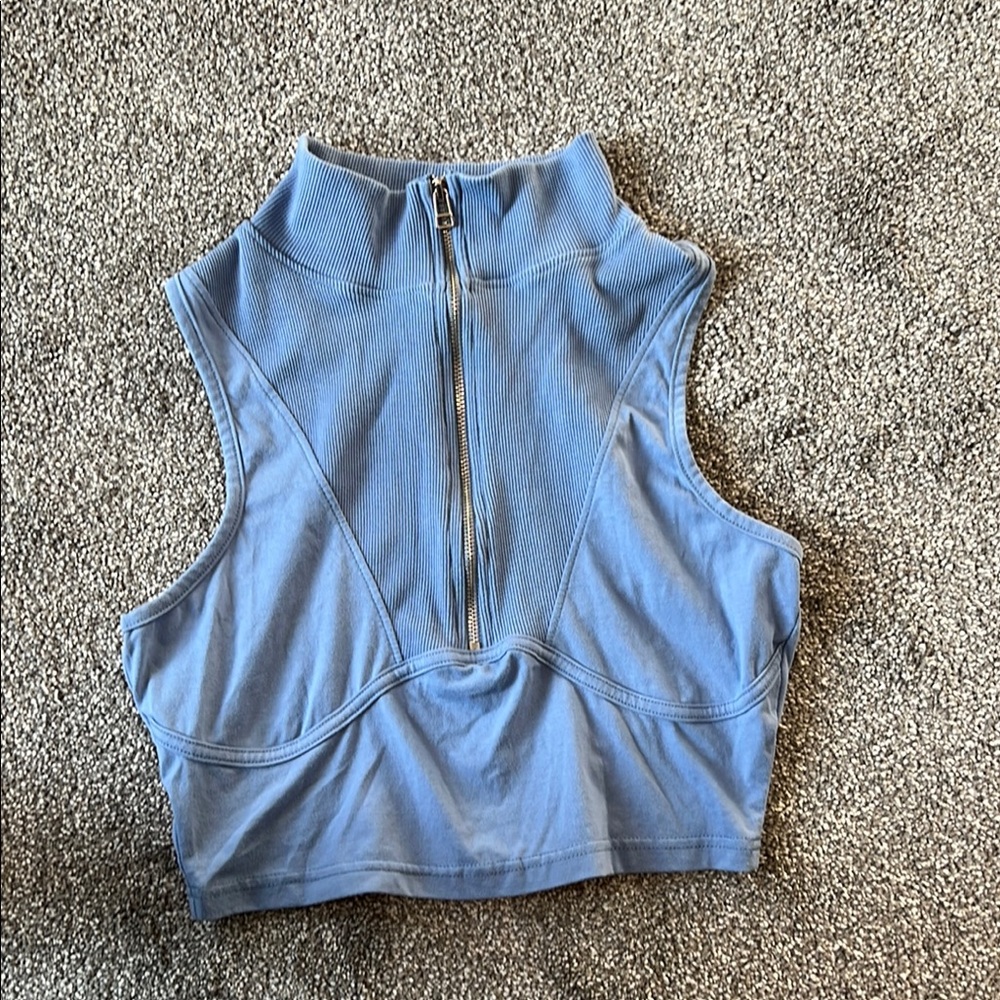 Missguided+ Blue Silver Crop Tank Top